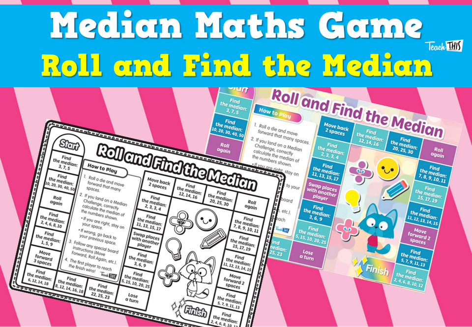 Median Maths Game - Roll and Find the Median