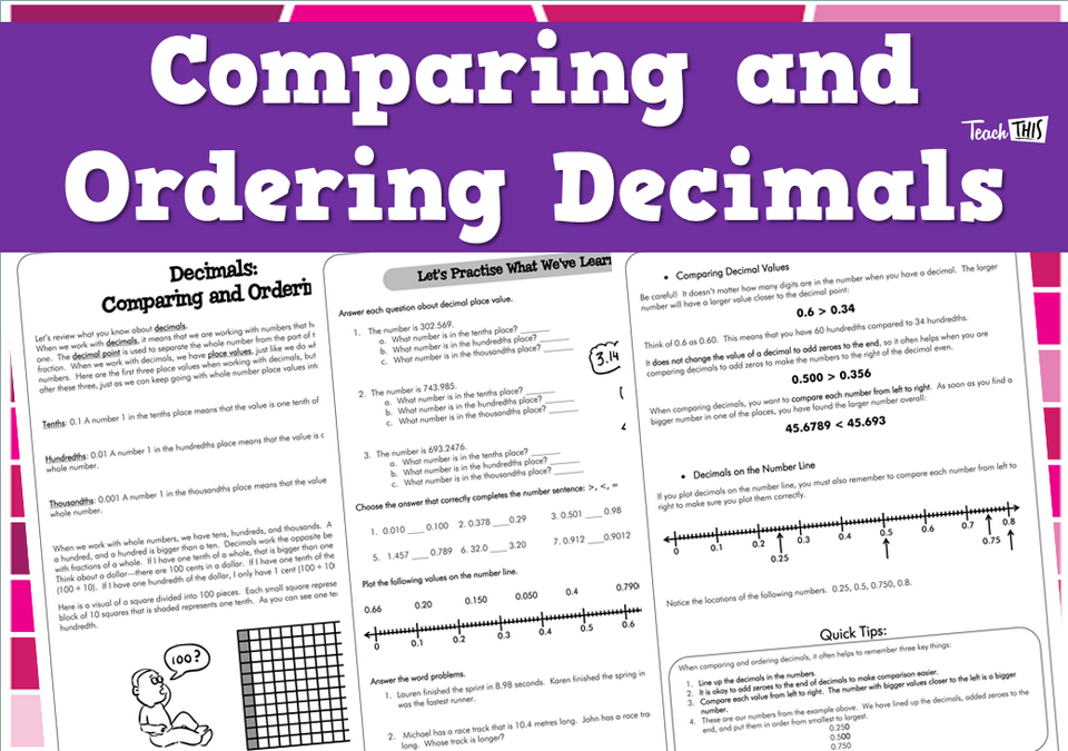 Comparing and Ordering Decimals