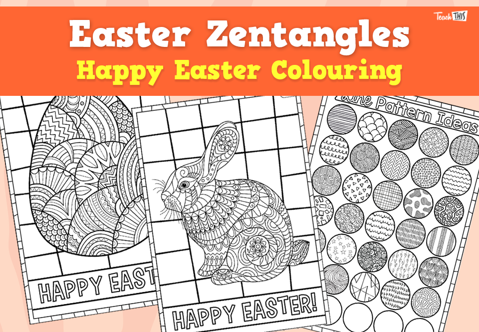 Happy Easter - Zentangles Colouring