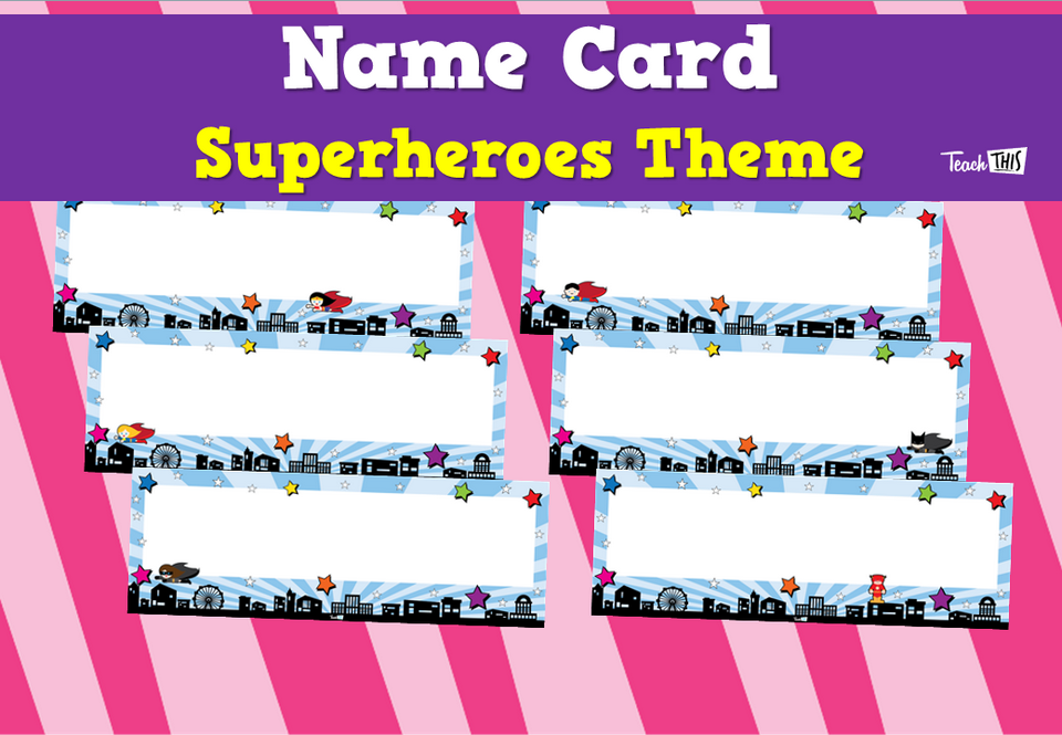 Name Card - Superheroes Theme