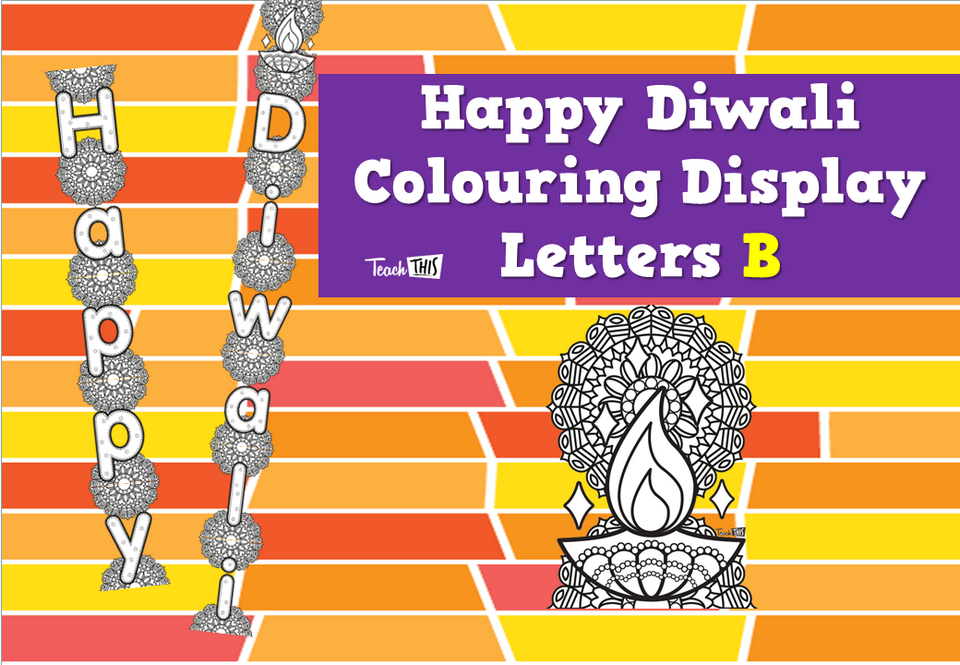 Happy Diwali - Colouring Display Letters B