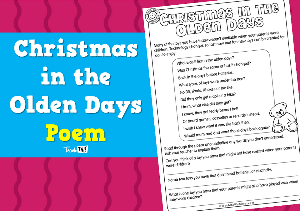 Christmas in the Olden Days - Poem