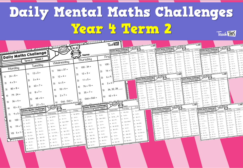 Daily Mental Maths Challenges - Year 4 Term 2