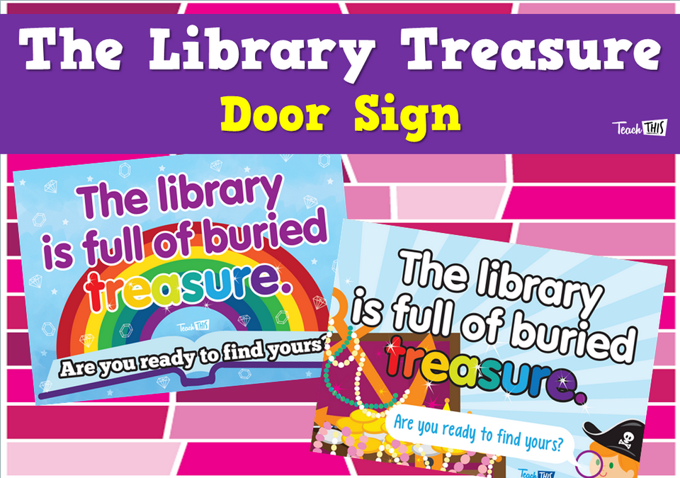 The Library Treasure - Door Sign