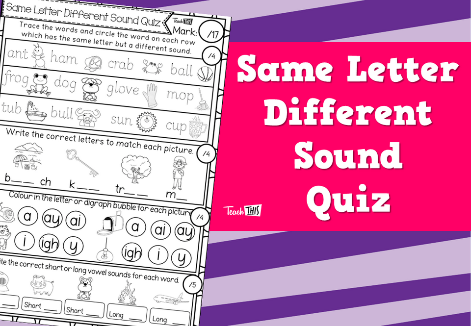 Same Letter Different Sound Quiz