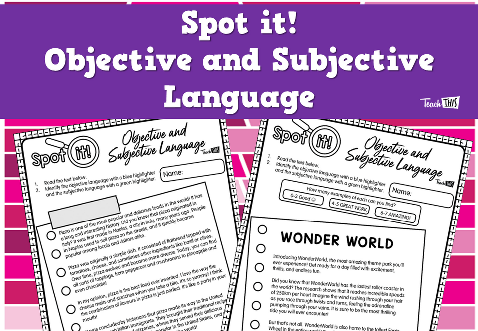 Spot it! Objective and Subjective Language