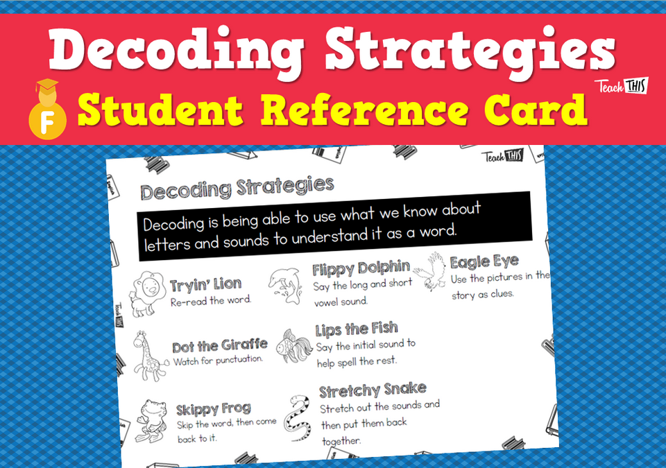 Decoding Strategies - Student Reference Card