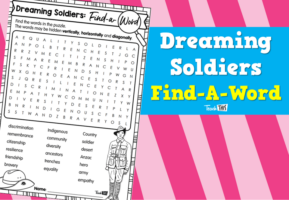 Dreaming Soldiers: Find-A-Word