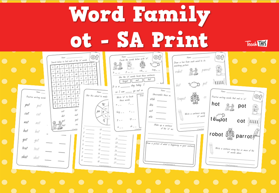 Word Family - ot - SA Print