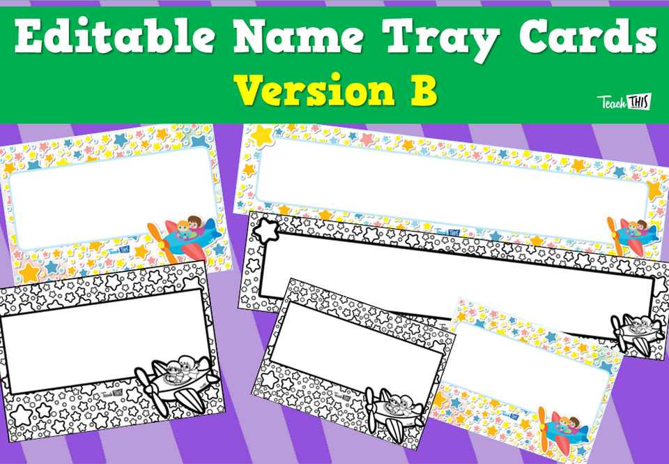 Editable Name Tray Cards - Version B