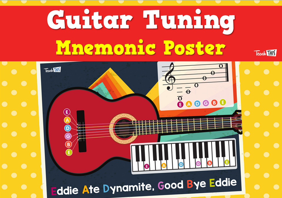 Guitar Tuning - Mnemonic Poster