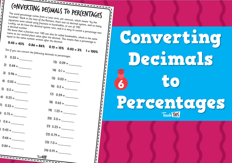 Convertings Decimals to Percentages