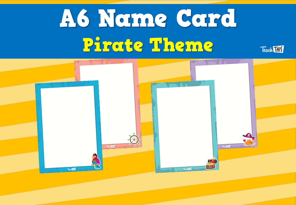 A6 Name Card - Pirate Theme