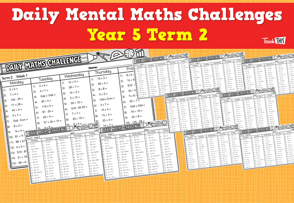 Daily Mental Maths Challenges - Year 5 Term 2