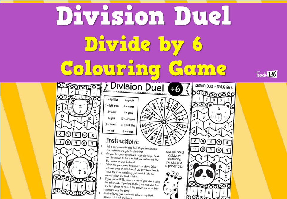 Division Duel - Divide 6 - Colouring Game