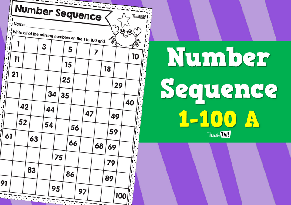 Number Sequence 1-100 A
