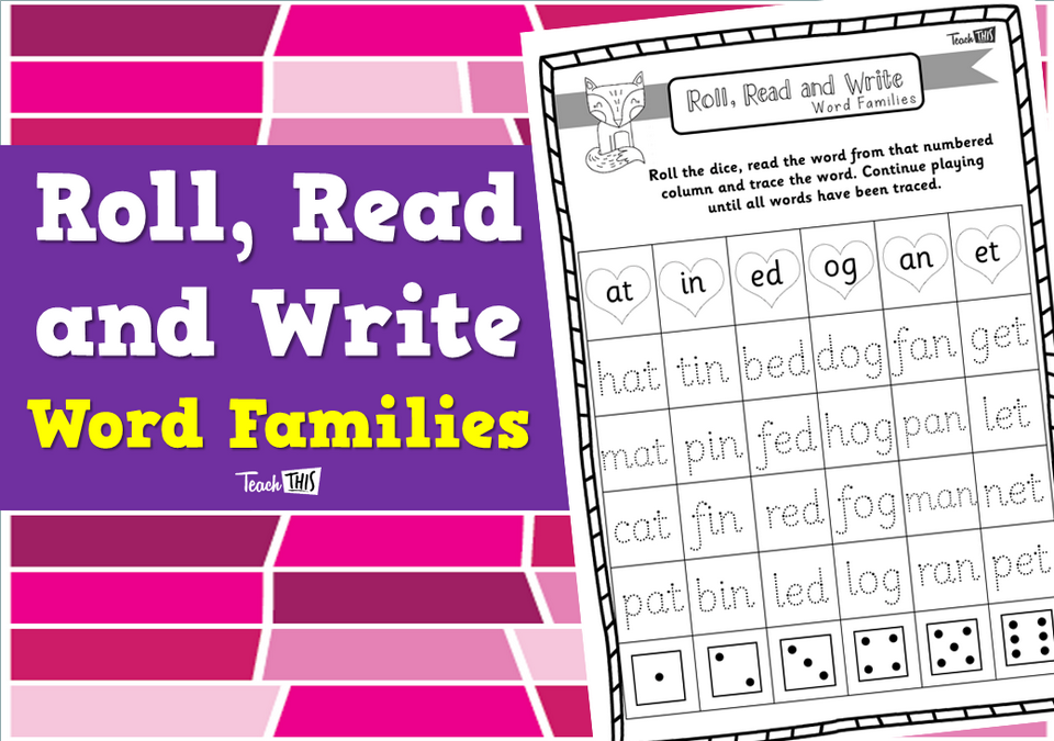 Roll, Read and Write - Word Families