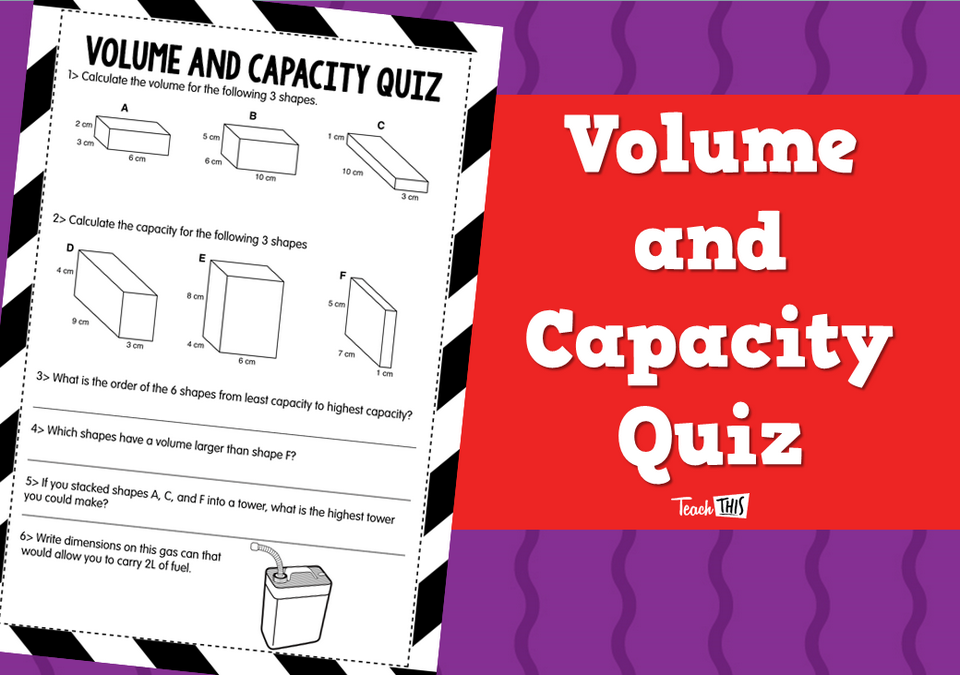 Volume and Capacity Quiz