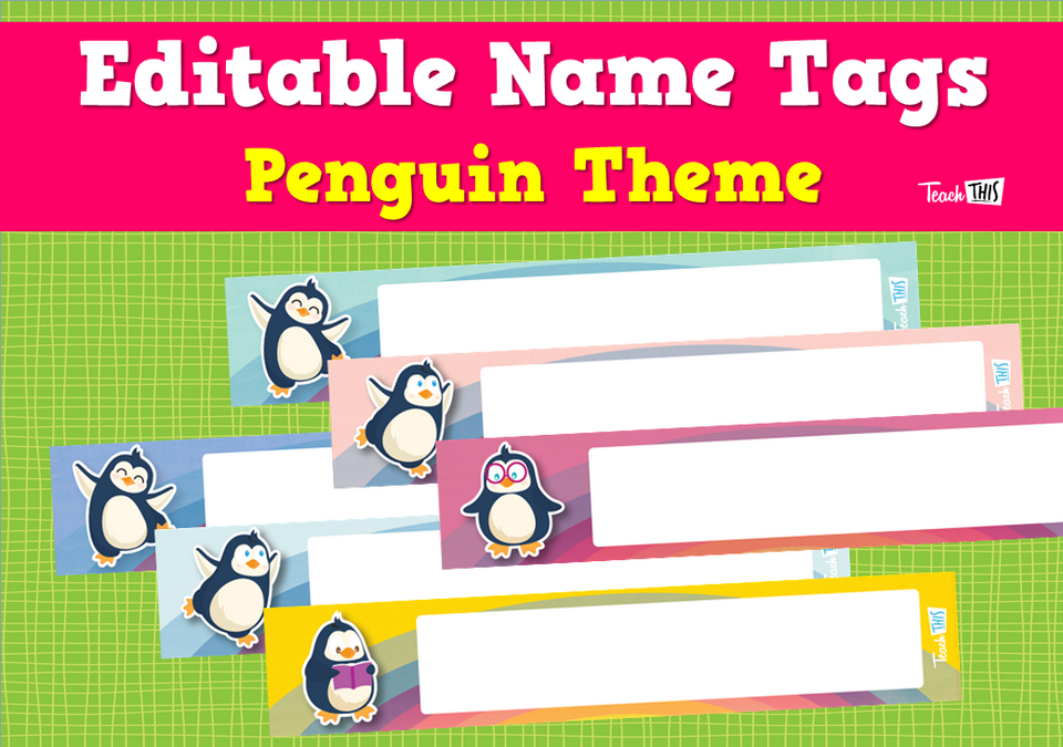 Editable Name Tags - Penguin Theme