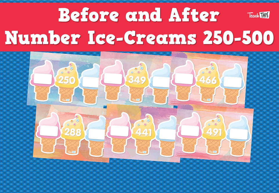 Before and After Number Ice-Creams 250-500