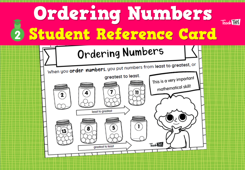Ordering Numbers Student Reference Card