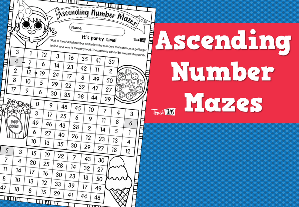 Ascending Number Mazes