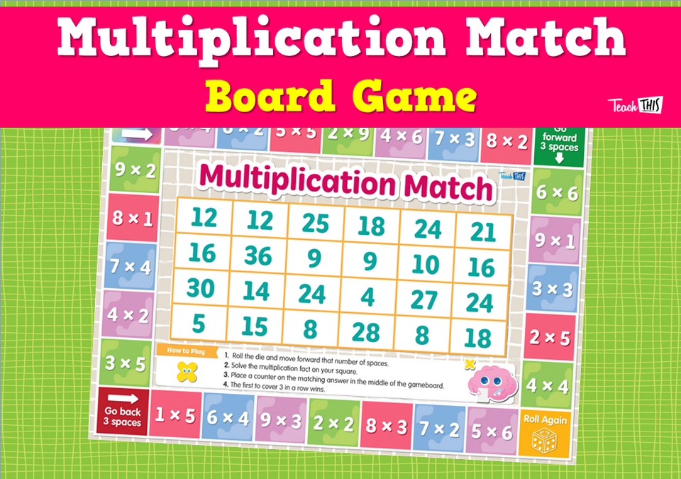 Multiplication Match - Board Game