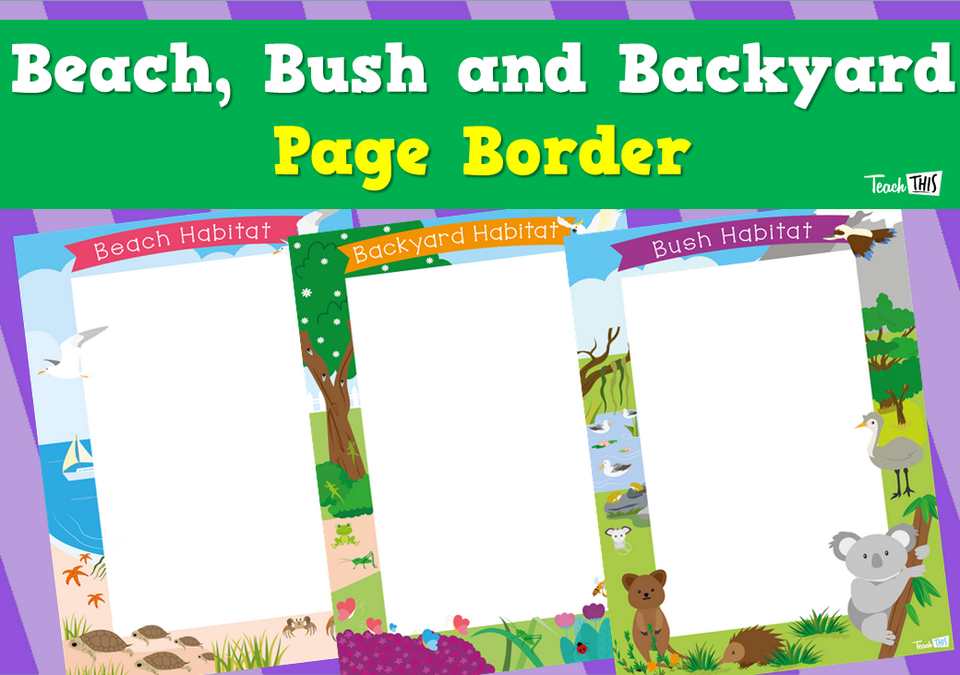 Beach, Bush and Backyard Page Border