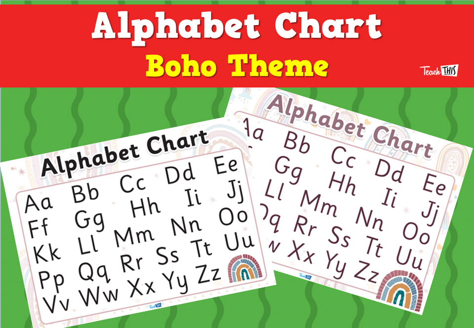 Alphabet Chart - Boho Theme
