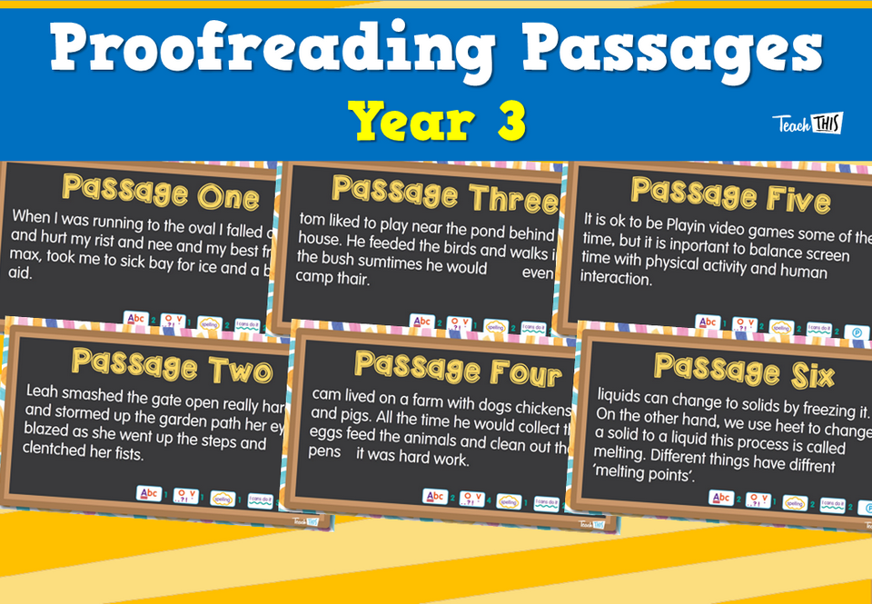 Proofreading Passages - Year 3