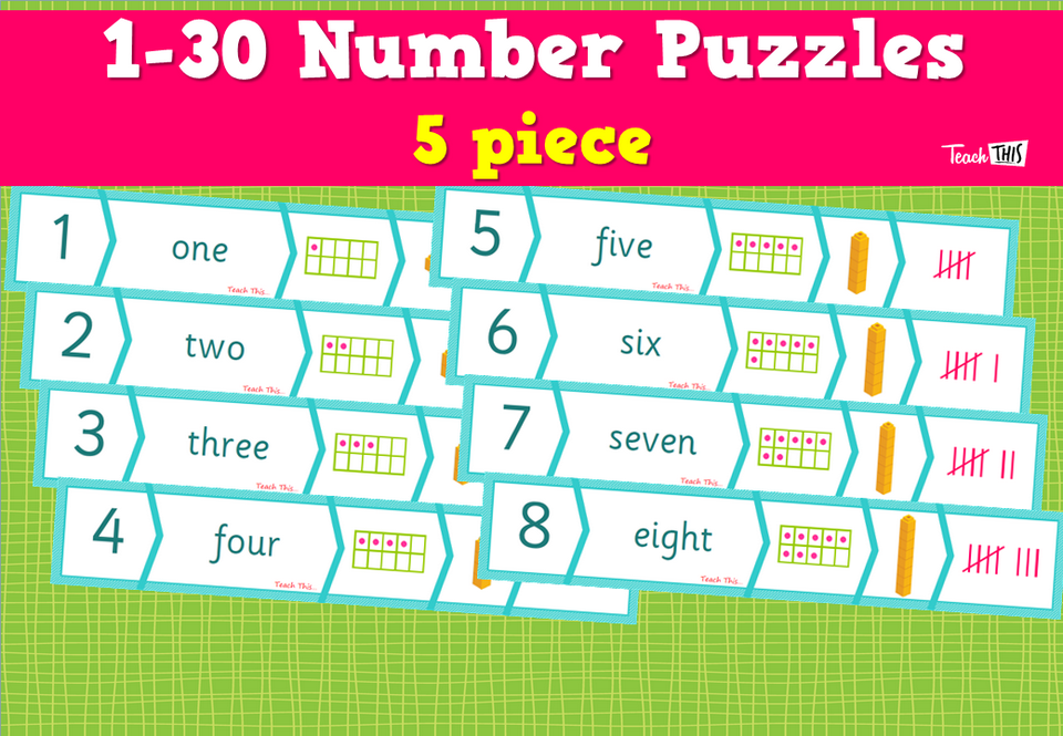 1-30 Number Puzzles - 5 piece