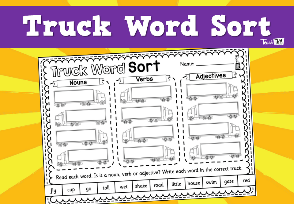 Truck Word Sort