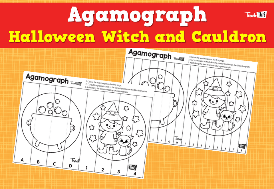 Agamograph- Halloween- Witch and Cauldron