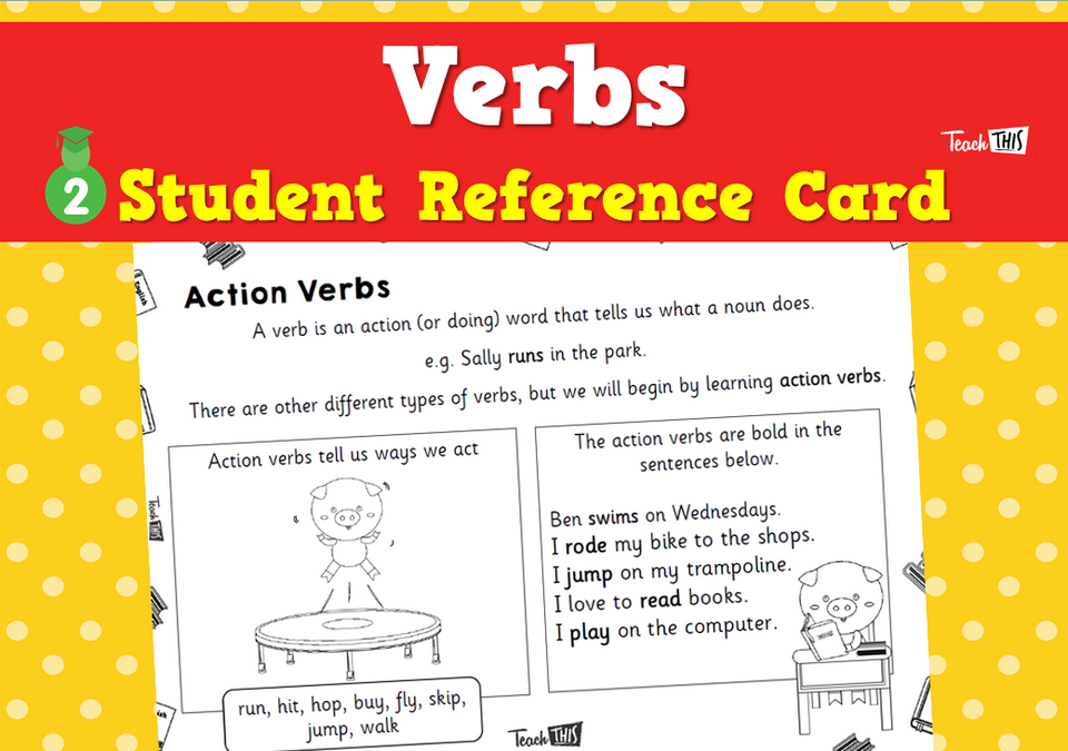 Verb - Student Reference Card