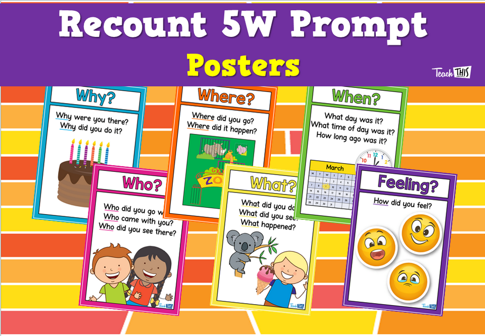 Recount 5W Prompt Posters