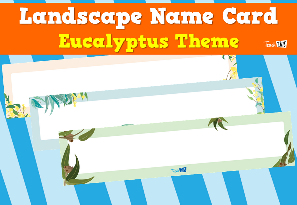 Landscape Name Card - Eucalyptus Theme