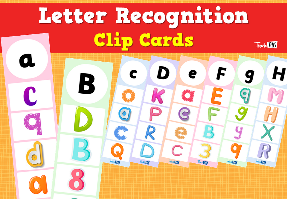 Letter Recognition Clip Cards