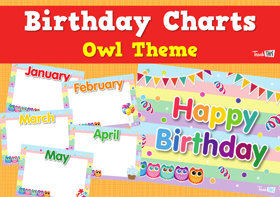 Birthday Charts - Owl Theme