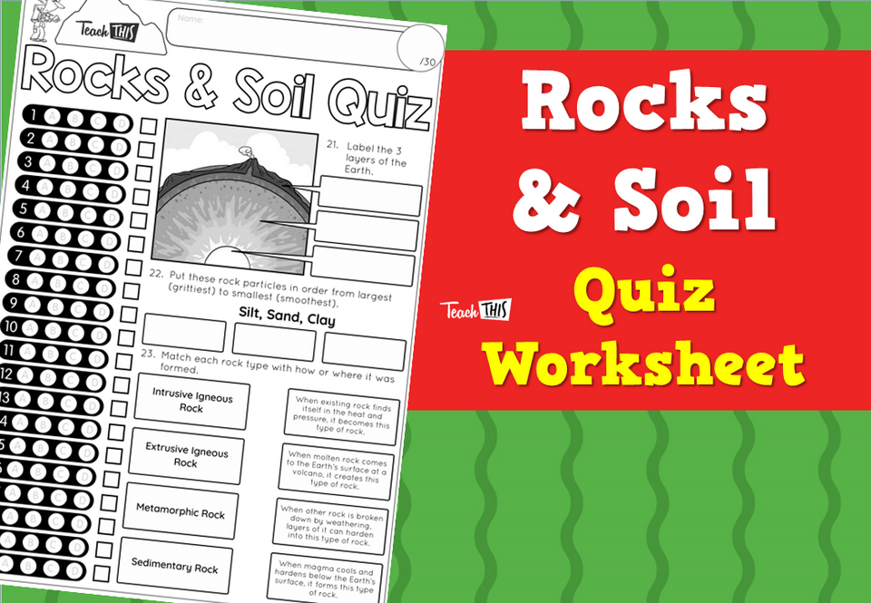 Rocks & Soil Quiz Worksheet