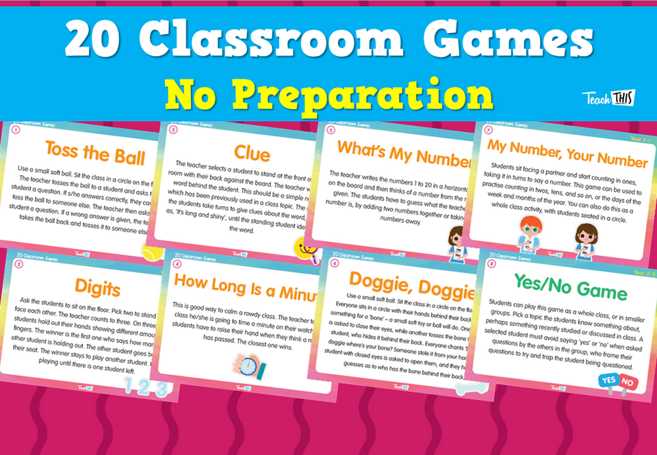 20 Classroom Games - No Preparation