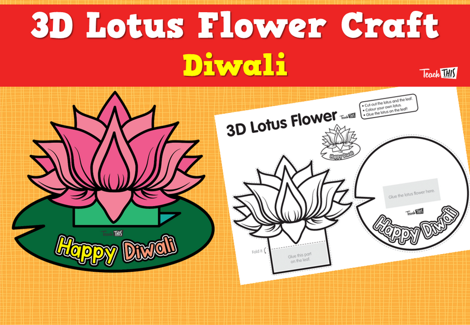 Diwali - 3D Lotus Flower Craft