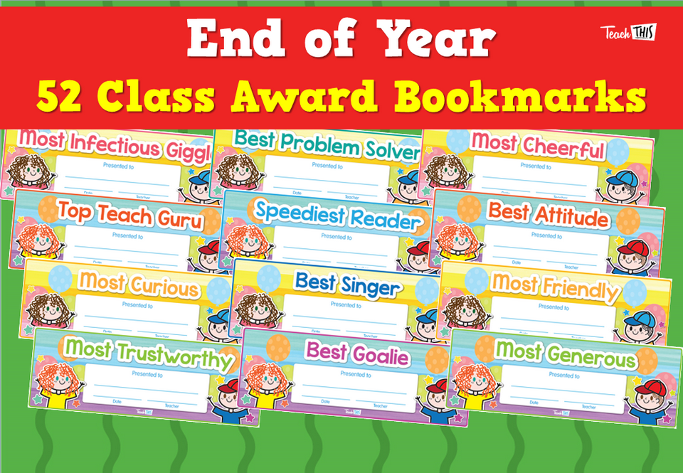 End of Year – 52 Class Award Bookmarks