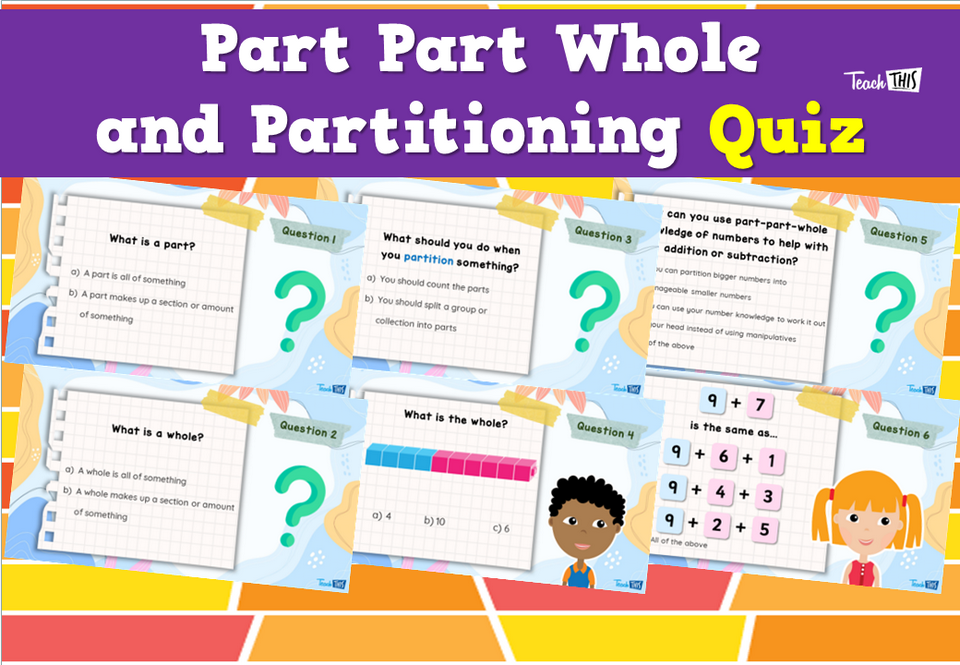 Part Part Whole and Partitioning Quiz