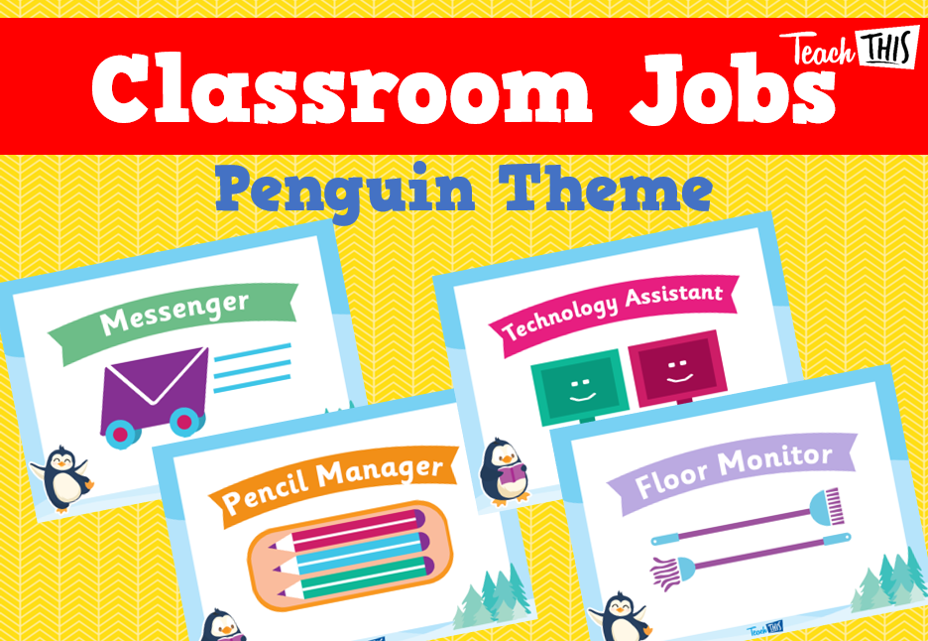 Classroom Jobs A5 - Penguins Theme