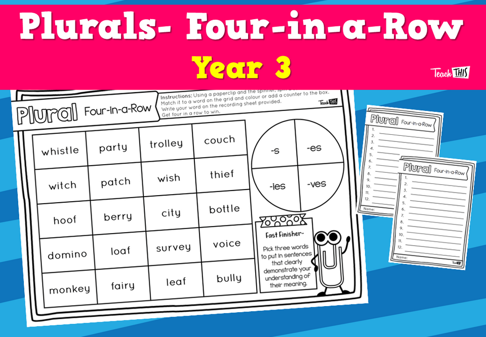 Plurals- Four-in-a-Row- Year 3