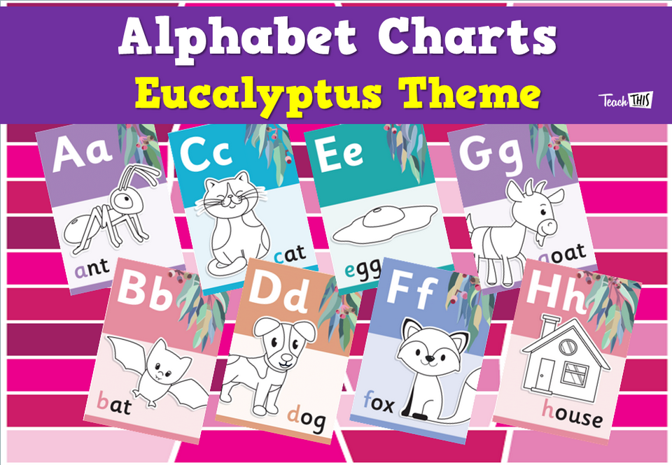 Alphabet Charts - Eucalyptus Theme