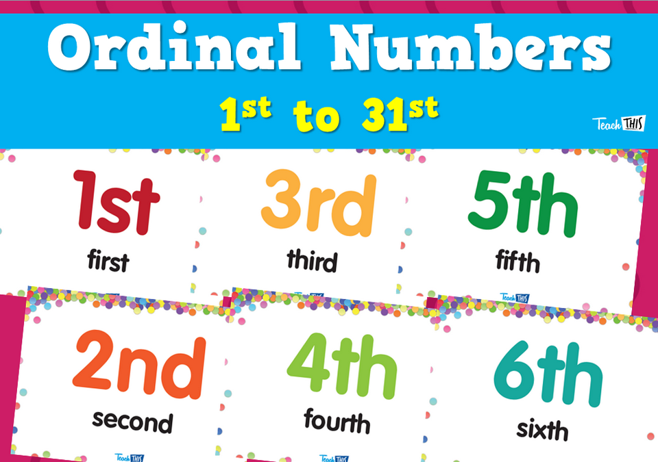 Ordinal Numbers 1st to 31st