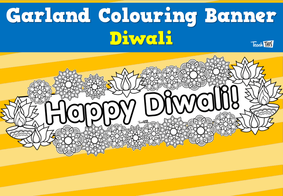 Diwali - Garland Colouring Banner