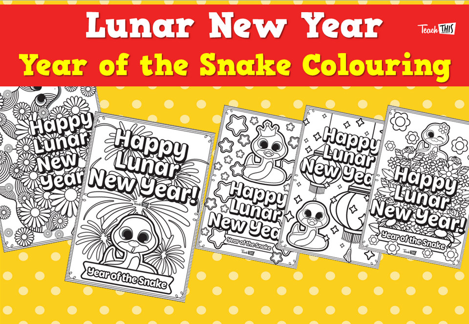 Lunar New Year - Year of the Snake Colouring