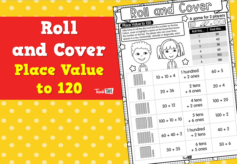 Roll and Cover- Place Value to 120